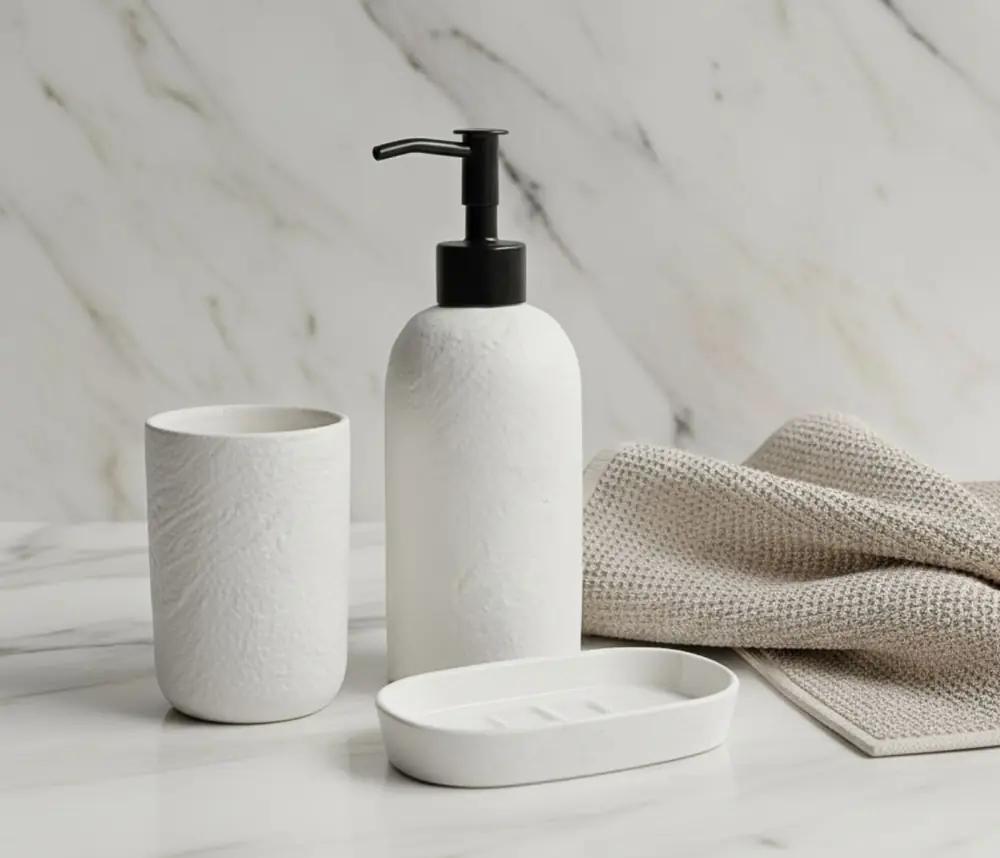 Набор аксессуаров для ванной LAVA / ЛАВА белый (дозатор,стакан,мыльница)